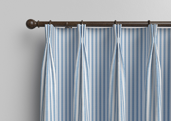 Lace Stripes, Vintage Blue - Made to Measure Curtains - Image 11